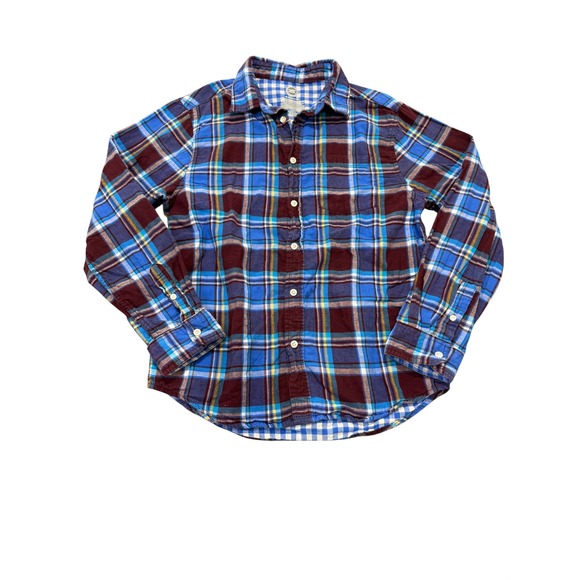 wonder nation Other - Wonder Nation Flannel Plaid Button Up Shirt Boys XL Windsor Wine Blue Cotton
